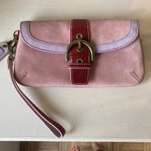 Vintage Coach Suede Wristlet